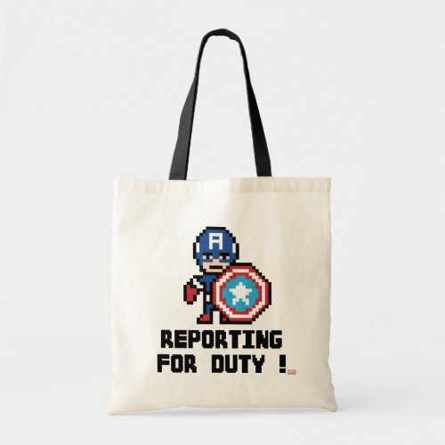 8Bit Captain America _ Reporting For Duty Tote Bag