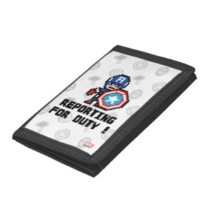 8Bit Captain America - Reporting For Duty! Trifold Wallet