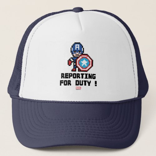 8Bit Captain America _ Reporting For Duty Trucker Hat