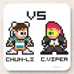 8bit Chun-Li VS C.Viper Drink Coaster