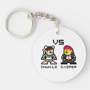 8bit Chun-Li VS C.Viper Keychain
