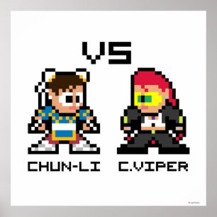 8bit Chun-Li VS C.Viper Poster