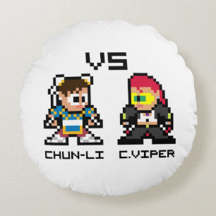 8bit Chun-Li VS C.Viper Round Pillow