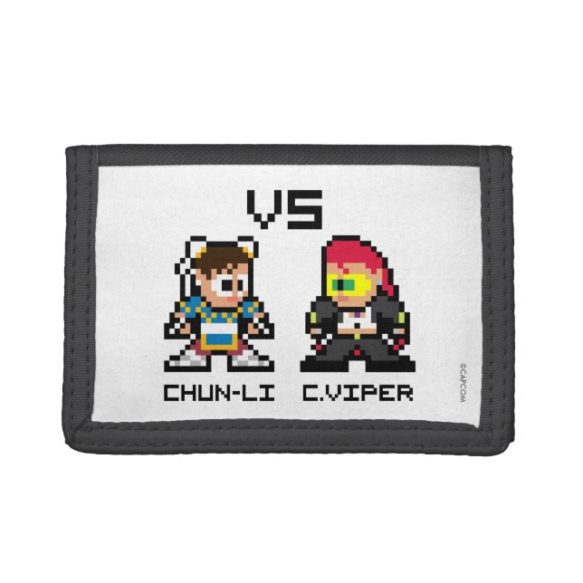 8bit Chun-Li VS C.Viper Trifold Wallet (Front)