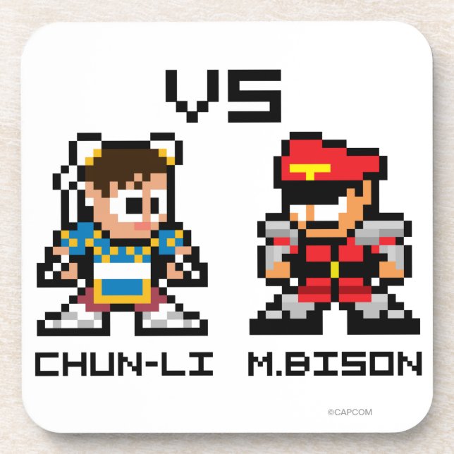 8bit Chun-Li VS M.Bison Coaster (Front)