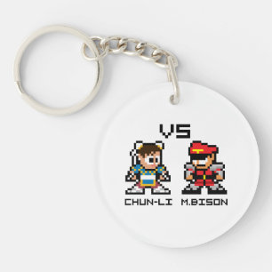 8bit Chun-Li VS M.Bison Keychain