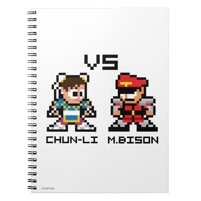 8bit Chun-Li VS M.Bison Notebook (Front)