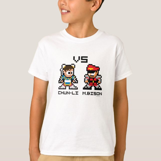 8bit Chun-Li VS M.Bison T-Shirt (Front)