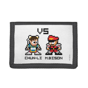 8bit Chun-Li VS M.Bison Tri-fold Wallet