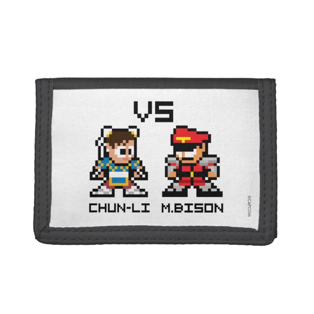8bit Chun-Li VS M.Bison Tri-fold Wallet (Front)