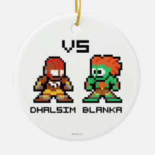 8bit Dhalsim VS Blanka Ceramic Ornament