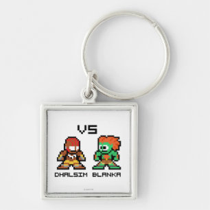 8bit Dhalsim VS Blanka Keychain