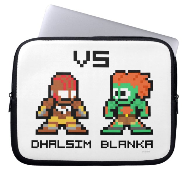 8bit Dhalsim VS Blanka Laptop Sleeve (Front)