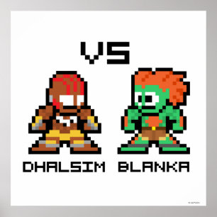 8bit Dhalsim VS Blanka Poster