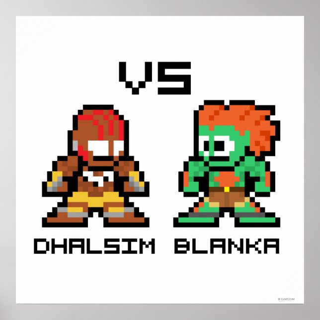 8bit Dhalsim VS Blanka Poster (Front)
