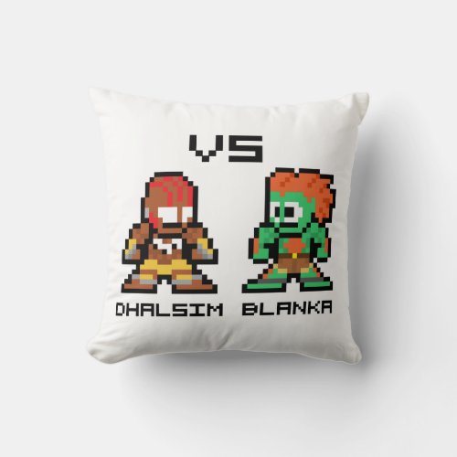 8bit Dhalsim VS Blanka Throw Pillow