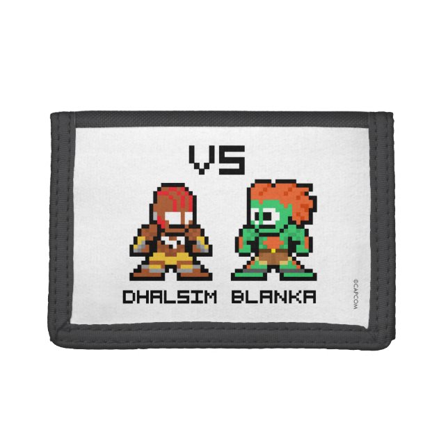 8bit Dhalsim VS Blanka Tri-fold Wallet (Front)