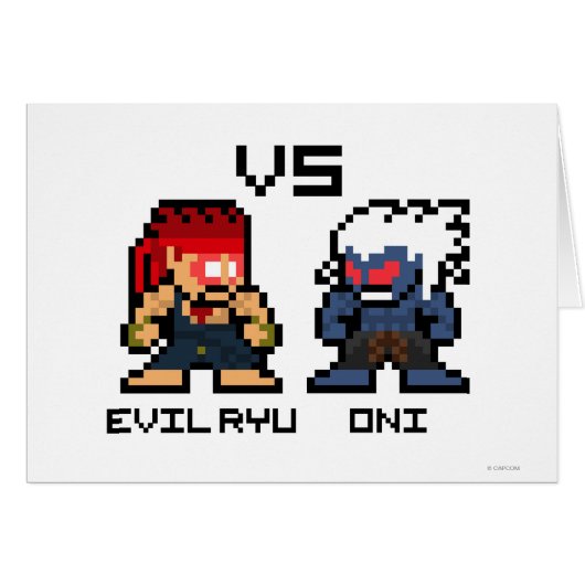 8bit Evil Ryu VS Oni Cards (Front Horizontal)