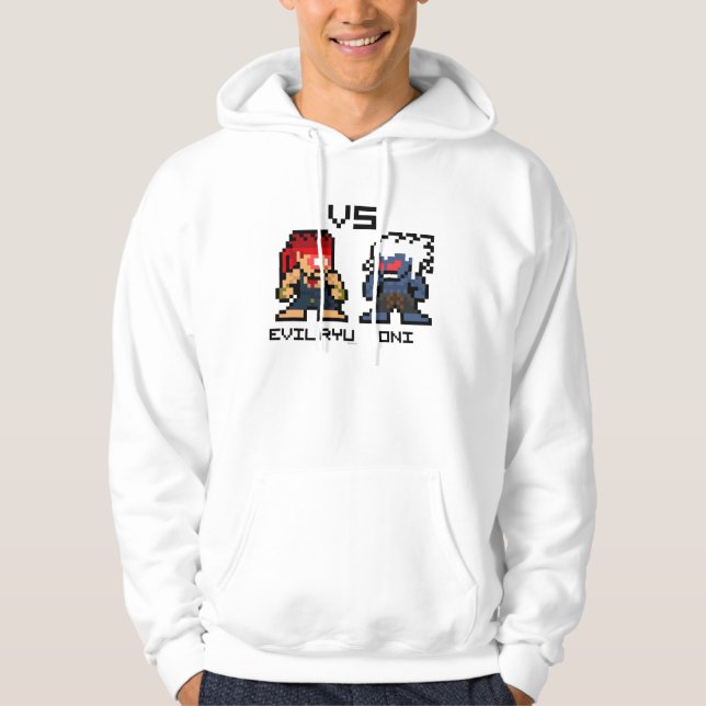 8bit Evil Ryu VS Oni Hoodie (Front)