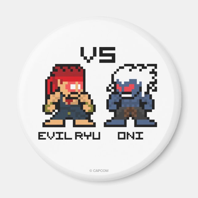 8bit Evil Ryu VS Oni Magnet (Front)