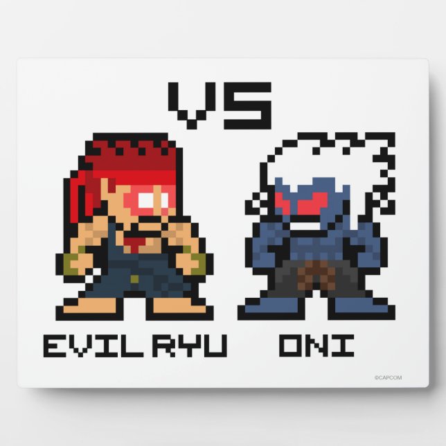 8bit Evil Ryu VS Oni Plaque (Front)