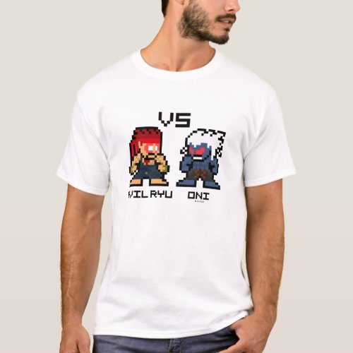 8bit Evil Ryu VS Oni T_Shirt