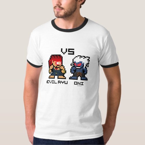 8bit Evil Ryu VS Oni T_Shirt