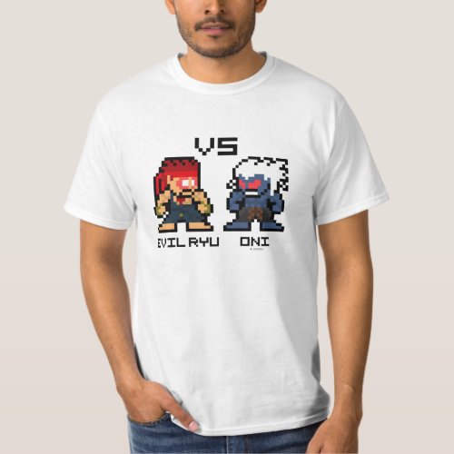 8bit Evil Ryu VS Oni T_Shirt