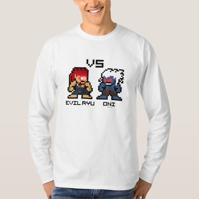 8bit Evil Ryu VS Oni T-Shirt (Front)