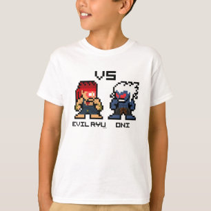 8bit Evil Ryu VS Oni T-Shirt