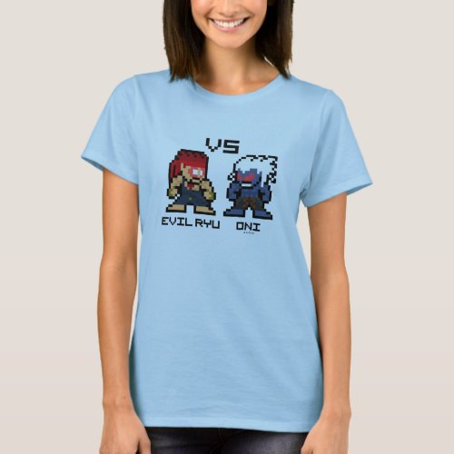 8bit Evil Ryu VS Oni T_Shirt