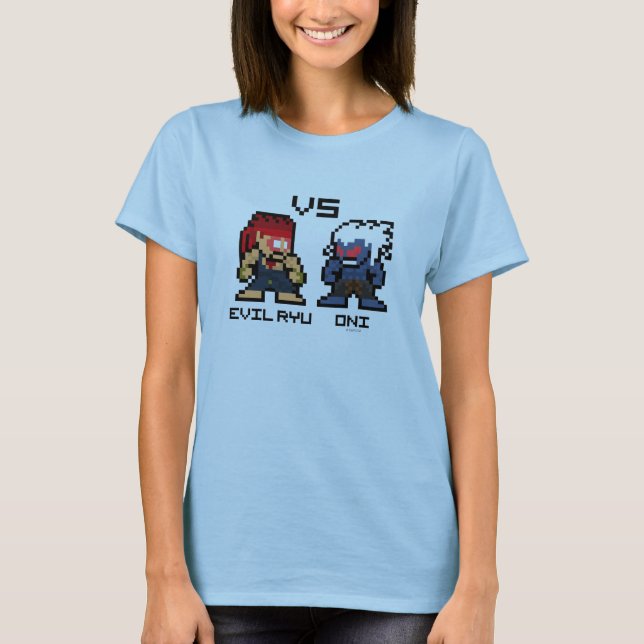 8bit Evil Ryu VS Oni T-Shirt (Front)