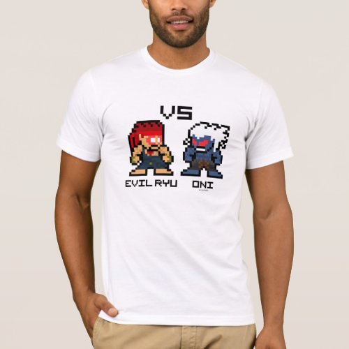 8bit Evil Ryu VS Oni T_Shirt