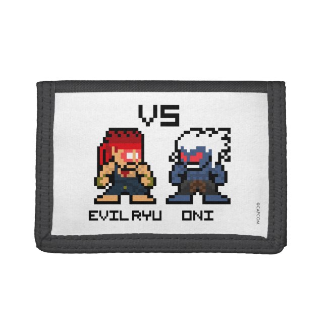 8bit Evil Ryu VS Oni Trifold Wallet (Front)