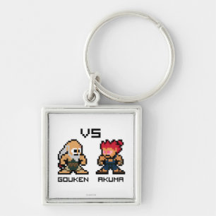 8bit Gouken VS Akuma Keychain