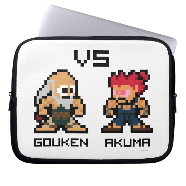 8bit Gouken VS Akuma Laptop Sleeve (Front)