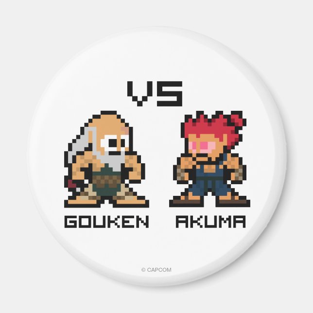8bit Gouken VS Akuma Magnet (Front)