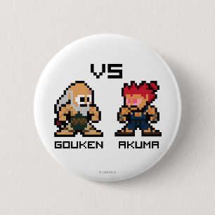 8bit Gouken VS Akuma Pinback Button