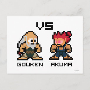 8bit Gouken VS Akuma Postcard