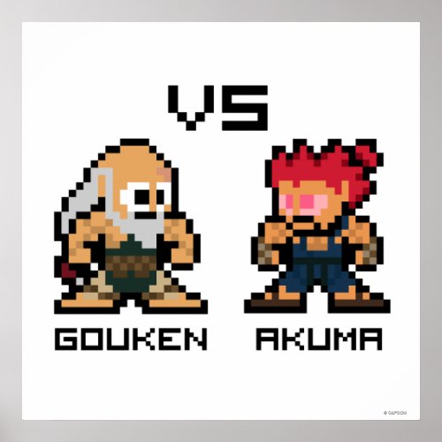 8bit Gouken VS Akuma Poster