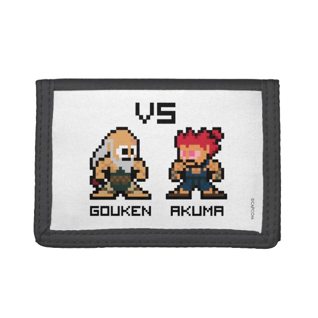 8bit Gouken VS Akuma Trifold Wallet (Front)