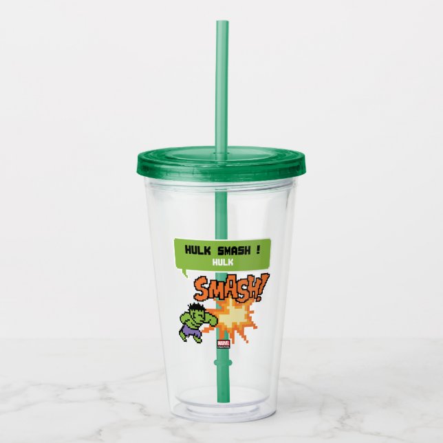 8Bit Hulk Attack - Hulk Smash! Acrylic Tumbler (Front)
