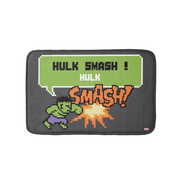 8Bit Hulk Attack - Hulk Smash! Bathroom Mat (Front)