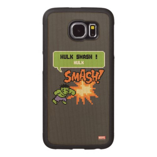8Bit Hulk Attack _ Hulk Smash Carved Wood Samsung Galaxy S6 Case