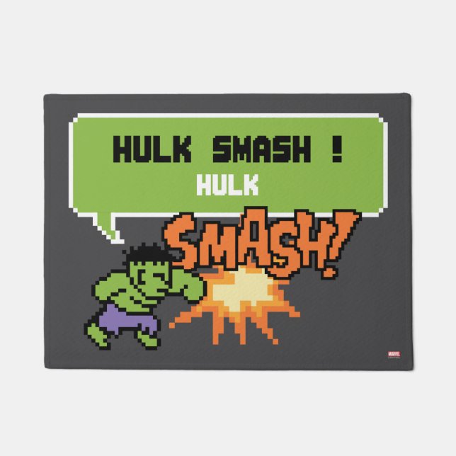 8Bit Hulk Attack - Hulk Smash! Doormat (Front)