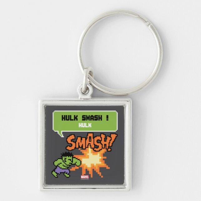 8Bit Hulk Attack - Hulk Smash! Keychain (Front)