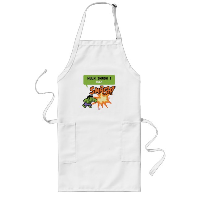 8Bit Hulk Attack - Hulk Smash! Long Apron (Front)
