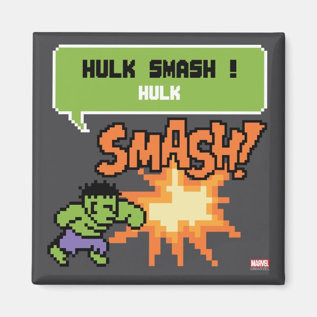 8Bit Hulk Attack - Hulk Smash! Magnet (Front)