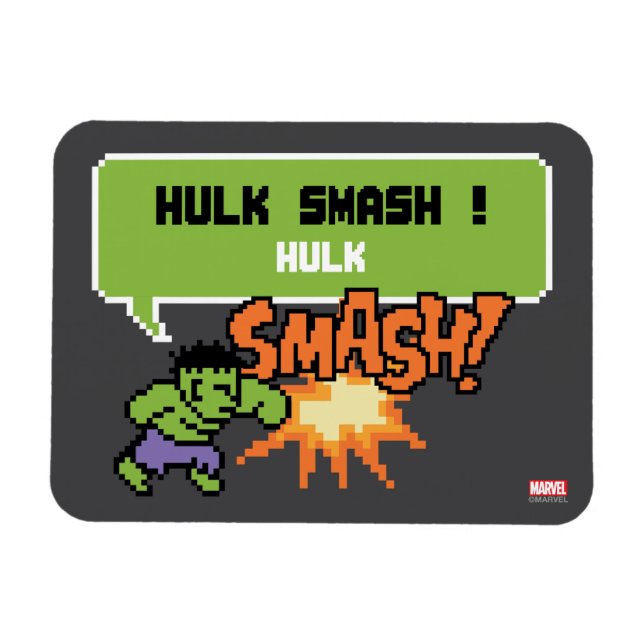 8Bit Hulk Attack - Hulk Smash! Magnet (Horizontal)
