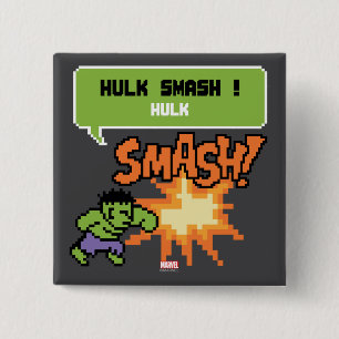8Bit Hulk Attack - Hulk Smash! Pinback Button